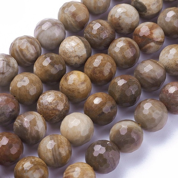 

PandaHall Natural Petrified Wood Beads Strands, Faceted, Round, 10mm, Hole: 1.2mm, about 39pcs/strand, 15.15 inch~15.7 inch(38.5~40cm)...