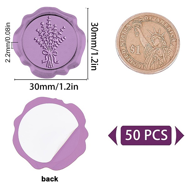 

PandaHall CRASPIRE Adhesive Wax Seal Stickers, Envelope Seal Decoration, for Craft Scrapbook DIY Gift, Old Rose, Plants Pattern, 3cm, about...
