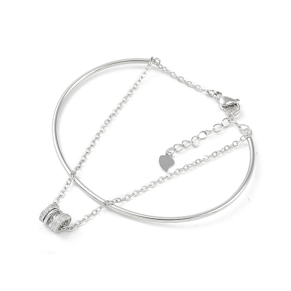 Bracelets à breloques en laiton avec micro pavé de zircone cubique transparent