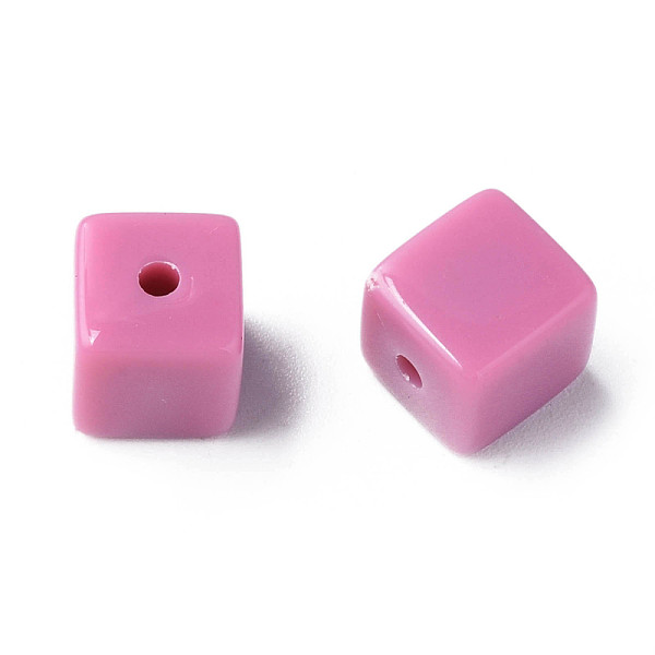

PandaHall Opaque Acrylic Beads, Cube, Flamingo, 10.5x9.5x9.5mm, Hole: 2mm, about 490pcs/500g Acrylic Cube Pink