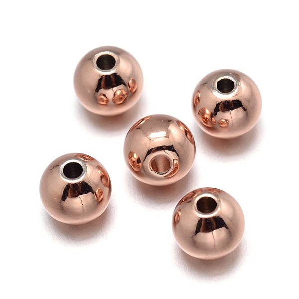 

PandaHall Brass Beads, Lead Free & Nickel Free & Cadmium Free, Solid Round, Real Rose Gold Plated, 10mm, Hole: 2mm Brass Round