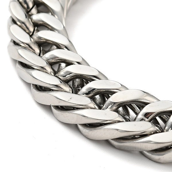 

PandaHall 201 Stainless Steel Cuban Link Chains Bracelet for Men Women, Stainless Steel Color, 9 inch(22.7cm) 201 Stainless Steel