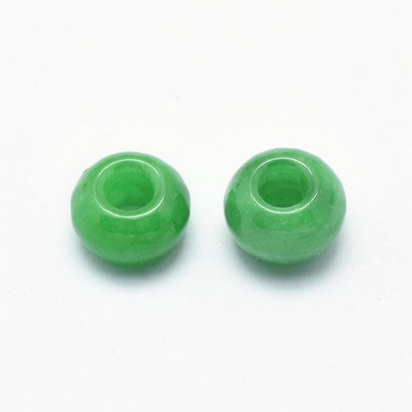 

PandaHall Natural Myanmar Jade/Burmese Jade Beads, Dyed, Rondelle, 7.5x4.5~5mm, Hole: 3mm Myanmar Jade Rondelle Green