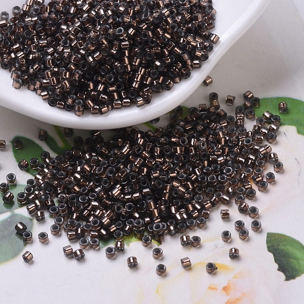 

PandaHall MIYUKI Delica Beads Small, Cylinder, Japanese Seed Beads, 15/0, (DBS0184) Silver Lined Dark Taupe, 1.1x1.3mm, Hole: 0.7mm, about..., Brown