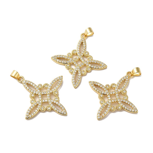 

PandaHall Rack Plating Brass Pave Cubic Zirconia Pendants, Lead Free & Cadmium Free, Real 18K Gold Plated, Long-Lasting Plated, Rhombus..., Clear