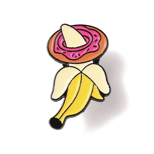

PandaHall Enamel Pins, Black Alloy Brooches for Backpack Clothes, Donut, 29.5x17x1.5mm Alloy+Enamel Donut Yellow