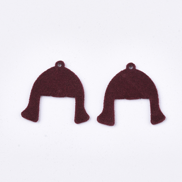 

PandaHall Flocky Iron Pendants, Hat, Brown, 26x26x1mm, Hole: 1.4mm Iron Hat Brown