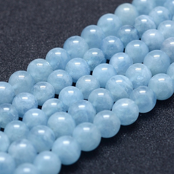 

PandaHall Natural Aquamarine Beads Strands, Grade A+, Round, 6mm, Hole: 1mm, about 67pcs/strand, 15.7 inch(40cm) Aquamarine Round