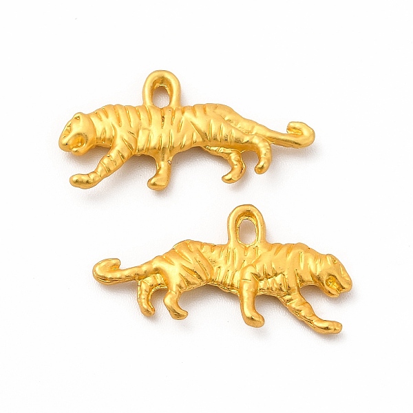 

PandaHall Rack Plating Alloy Pendants, Leopard Charm, Matte Gold Color, 11.5x22.5x2.5mm, Hole: 1.5x1.8mm Alloy Leopard