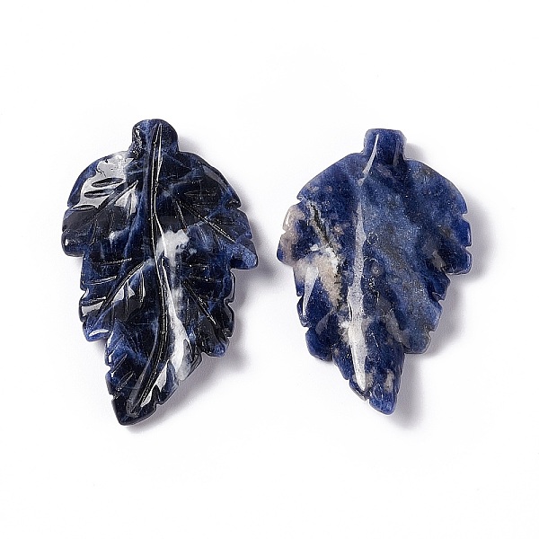 

PandaHall Natural Sodalite Pendants, Leaf Charms, 41.5x25~26x5mm, Hole: 0.8mm Sodalite Leaf