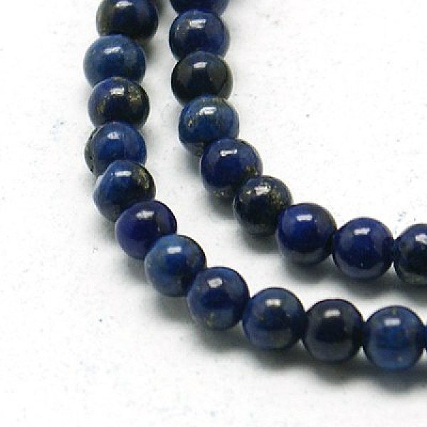

PandaHall Natural Lapis Lazuli Beads Strands, Dyed, Round, Midnight Blue, 3mm, Hole: 0.5mm, 15.5 inch Lapis Lazuli Round Blue