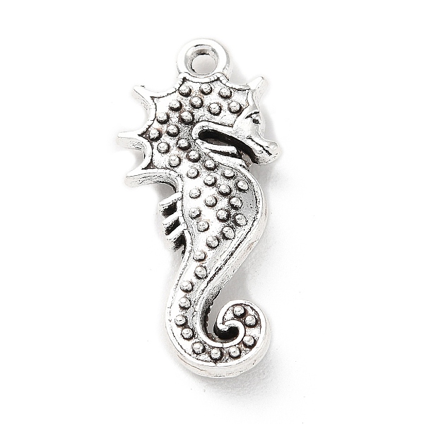 

PandaHall Tibetan Style Alloy Pendants, Sea Horse Charm, Antique Silver, 27x12x5mm, Hole: 1.6mm Alloy Sea Horse
