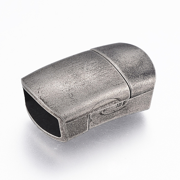 

PandaHall 304 Stainless Steel Magnetic Clasps with Glue-in Ends, Rectangle, Antique Silver, 24x14x8.5mm, Hole: 6x12mm 304 Stainless Steel...