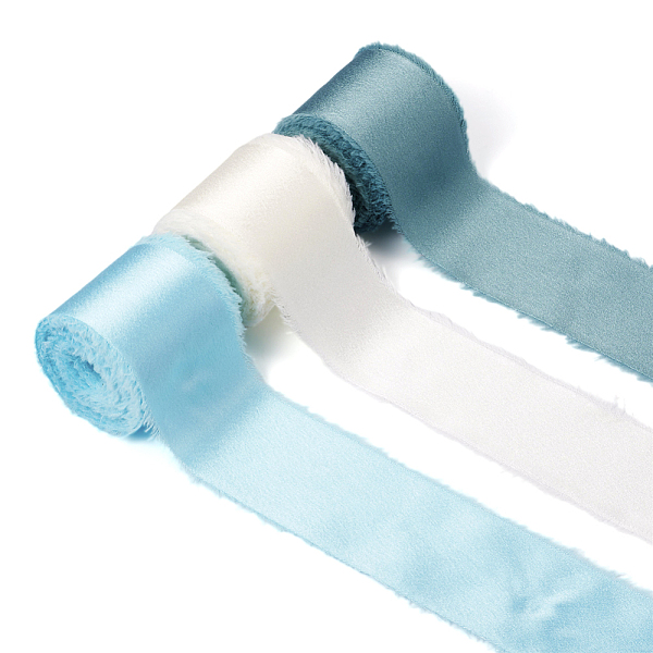 

PandaHall 3 Rolls 3 Colors Polyester Frayed Fringe Ribbon, Raw Edge Wedding Ribbon for Gift Wrapping, Flower Bouquet Decor, Mixed Color..., Multicolor