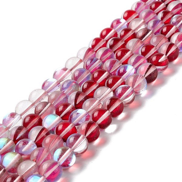 

PandaHall Synthetic Moonstone Beads Strands, Round, FireBrick, 10mm, Hole: 1mm, about 37~39pcs/strand, 14.76''~14.96''(37.5~38cm) Moonstone..., Red