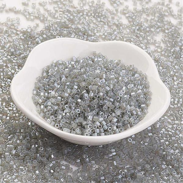 

PandaHall TOHO Japanese Seed Beads, 11/0, Two Cut Hexagon, (150) Ceylon Smoke, 2x2mm, Hole: 0.6mm, about 44000pcs/pound Glass Gray