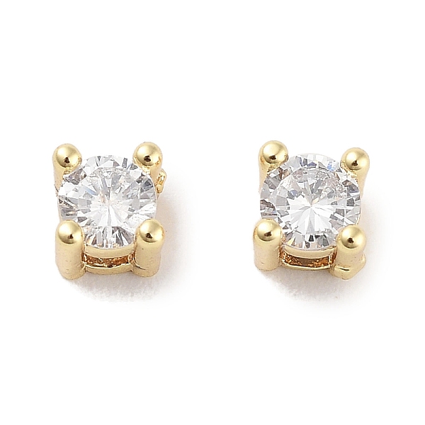 

PandaHall Brass Micro with Single Clear Zirconia Beads, Flat Round, Real 18K Gold Plated, 3x3x3.5mm, Hole: 0.9x1.5mm Brass+Cubic Zirconia...