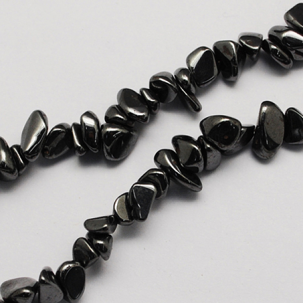 

PandaHall Non-magnetic Synthetic Hematite Beads Strands, Grade A, Chip, Black, 5~9x3~6x3~5mm, Hole: 1mm, about 75~95pcs/strand, 15.7 inch....