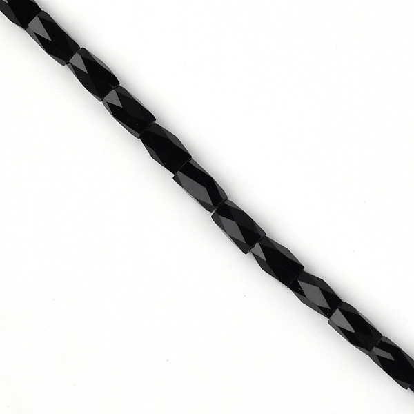 

PandaHall Glass Quartz Faceted Beads Strands, Rectangle, Black, 6.5x3mm, Hole: 1mm, about 80pcs/strand, 216.54''(550cm) Glass Rectangle...
