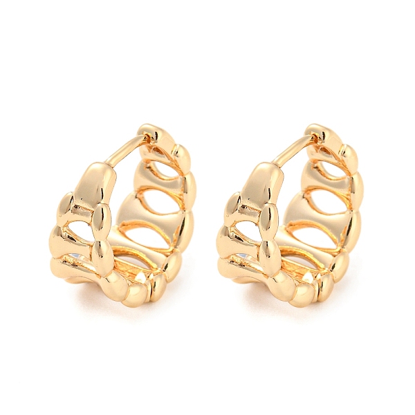 

PandaHall Brass Hoop Earrings, Hollow Horn, Light Gold, 15.5x9mm Brass Horn