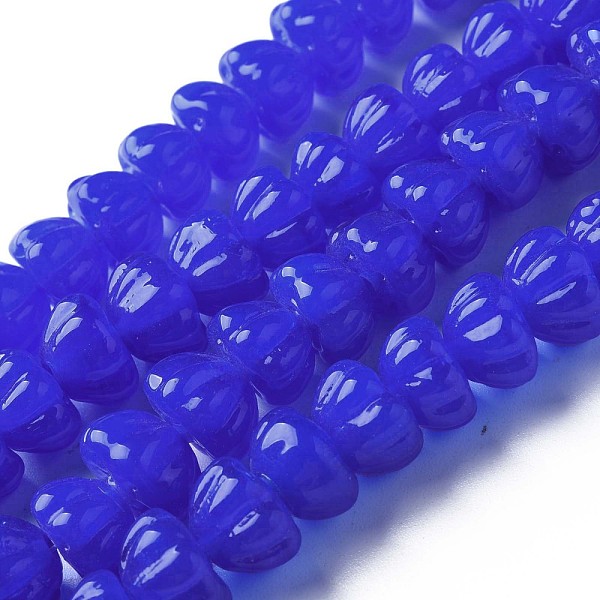 

PandaHall Handmade Lampwork Beads Strands, Pumpkin, Blue, 11~12x7~8mm, Hole: 1.6mm, about 60pcs/strand, 17.13 inch~18.70 inch(43.5~47.5cm)...