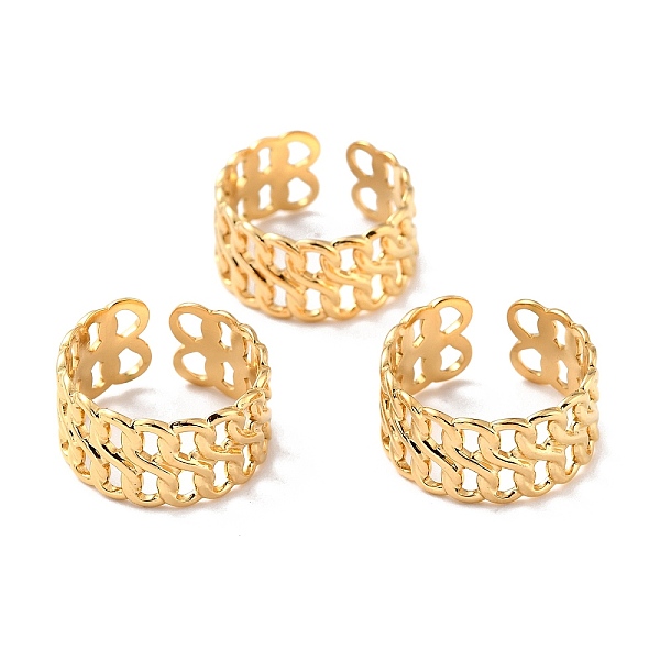 

PandaHall Ion Plating(IP) 304 Stainless Steel Finger Rings, Cuff Rings, Long-Lasting Plated, Chain Shape, Golden, US Size 7 3/4(17.9mm...
