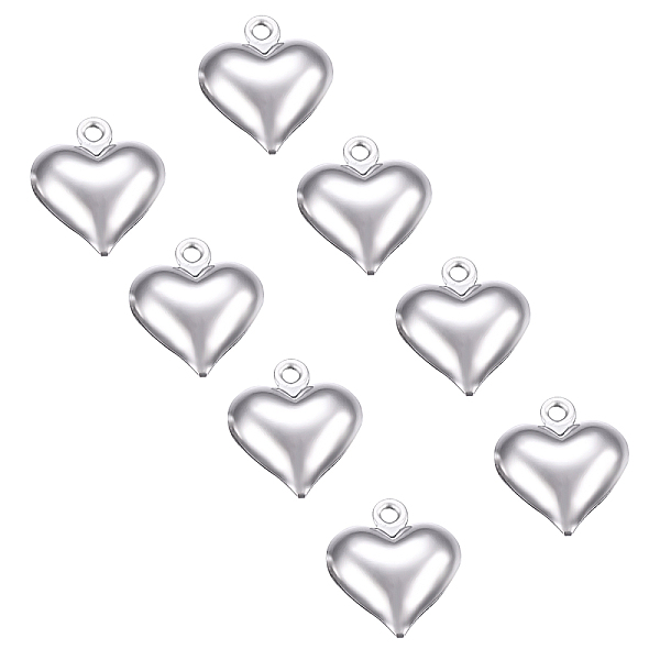 

PandaHall UNICRAFTALE about 50pcs Puffy Heart Charm Tiny Love Pendant Stainless Steel Charm Hypoallergenic Metal Charm 1.2mm Small Hole for...