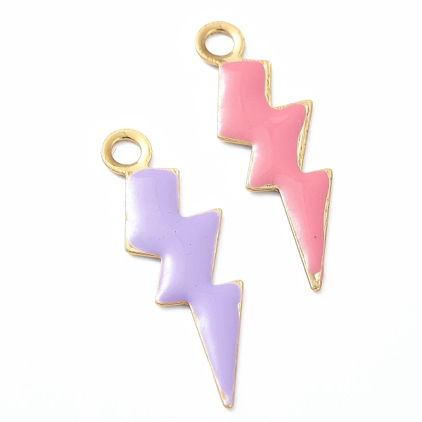 

PandaHall Alloy Enamel Pendants, Long-Lasting Plated, Lightning, Golden, Mixed Color, 26x9x1mm, Hole: 2mm Alloy+Enamel Others Multicolor