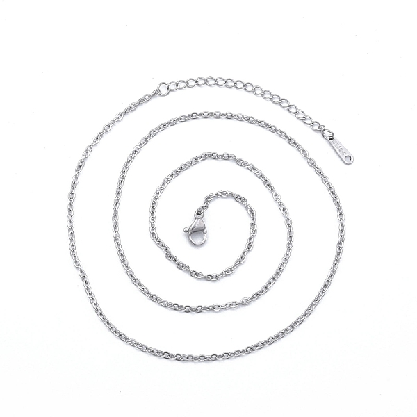 

PandaHall 304 Stainless Steel Cable Chains Necklace for Men Women, Stainless Steel Color, Wide: 2mm, 19.69 inch(50cm) 304 Stainless Steel