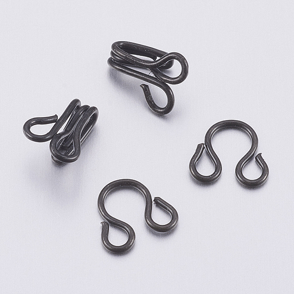 

PandaHall Iron Garment Hook and Eye, Collar/Dress/Trouser Buckle Hooks Eyes, Gunmetal, 18x8.5mm, Hole: 2.5mm Iron Others