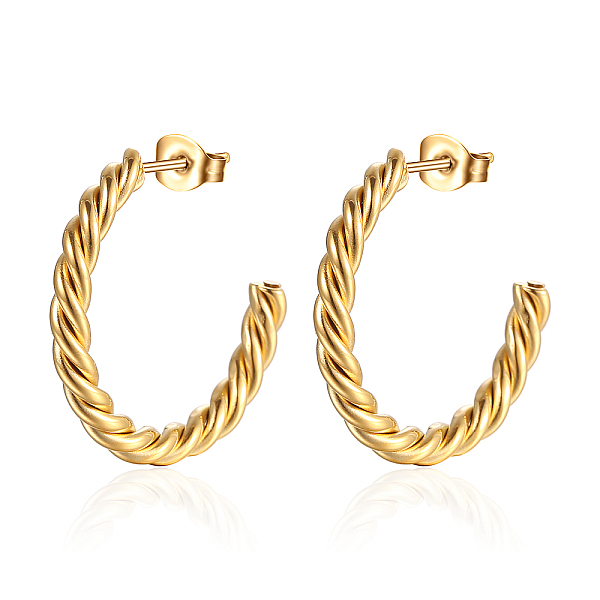 

PandaHall Stainless Steel Twist Hoop Earrings for Women Stainless Steel