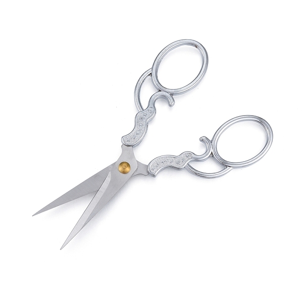 

PandaHall 201 Stainless Steel Scissors, Vintage Retro Scissors, for Craft, Needlework, Stainless Steel Color, 13x5.15x0.55cm Stainless Steel