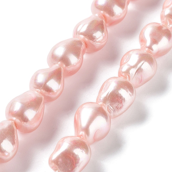 

PandaHall Electroplated Shell Pearl Beads Strands, Nuggets, Misty Rose, 15x12~12.5x12~12.5mm, Hole: 1mm, about 27pcs/strand, 15.75~15.94...