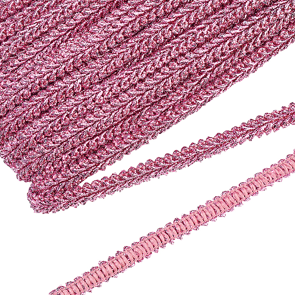 

PandaHall Sparkle Metallic Polyester Braided Lace Trim, Sewing Centipede Lace Ribbon, for Clothes Accessories and Curtains Accessories, Hot...