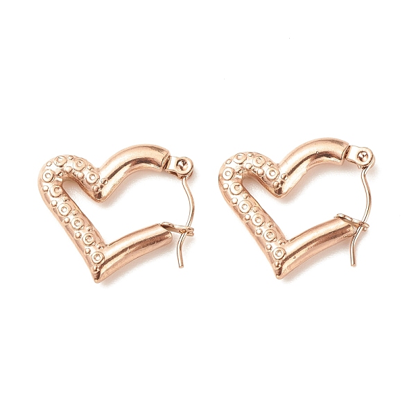 

PandaHall Ion Plating(IP) 304 Stainless Steel Chunky Heart Hoop Earrings for Women, Rose Gold, 18x20.5mm, Pin: 0.8mm 304 Stainless Steel...