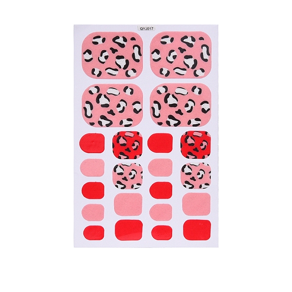 

PandaHall Full Cover Toenail Art Set, Self-Adhesive Glitter Design Toe Nail Decals, for Women & Girls DIY Manicure, Leopard Print Pattern..., Pink