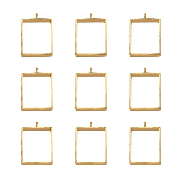 

PandaHall Alloy Open Back Bezel Big Pendants, For DIY UV Resin, Epoxy Resin, Pressed Flower Jewelry, Rectangle, Golden, 29x20x5mm, Hole...