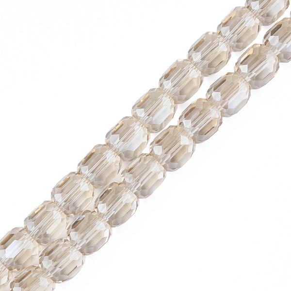 

PandaHall Electroplate Transparent Glass Beads Strands, Faceted, Column, BurlyWood, 8x8mm, Hole: 1.2mm, about 79~80pcs/strand, 25.59..., Orange