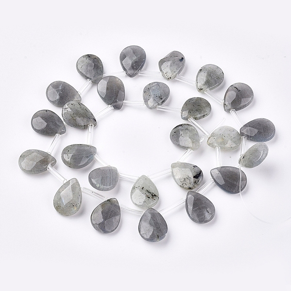 

PandaHall Natural Labradorite Beads Strands, Top Drilled Beads, Faceted, Teardrop, 15~18x12~13.5x5~6mm, Hole: 0.6mm, about 25pcs/strand...