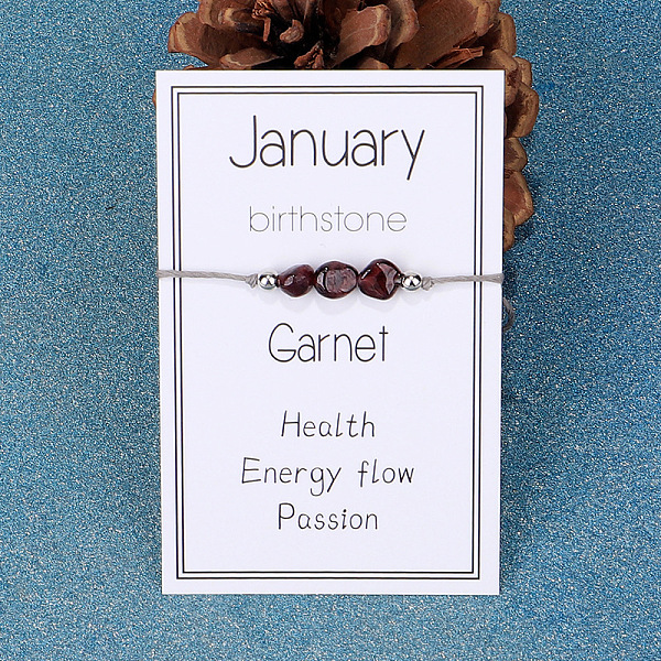 

PandaHall Natural Garnet Nuggets Braided Bead Bracelet Garnet Nuggets