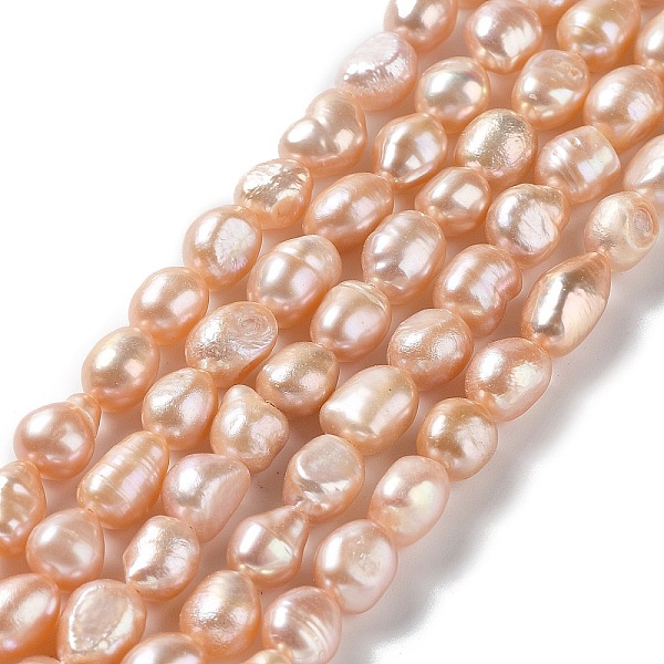

PandaHall Natural Cultured Freshwater Pearl Beads Strands, Two Side Polished, Grade 3A+, PeachPuff, 7~10x6~7x6~7mm, Hole: 0.5mm, about..., Brown