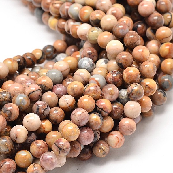 

PandaHall Natural Venus Jasper Beads Strands, Round, 4mm, Hole: 1mm, about 90pcs/strand, 15.5 inch Other Jasper Round