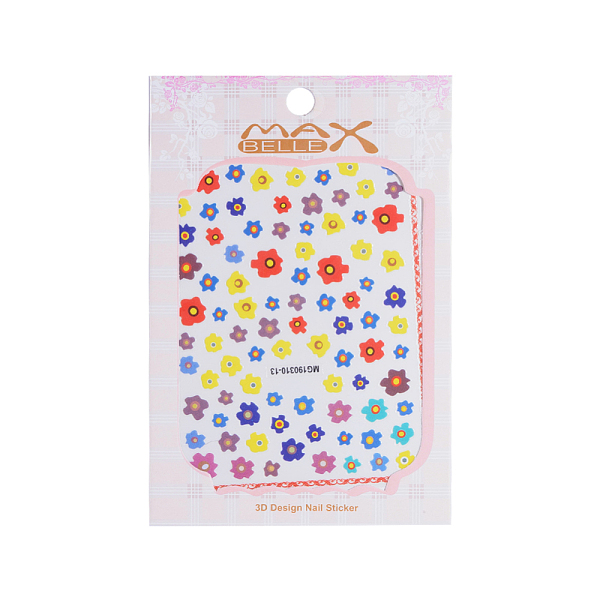 

PandaHall Nail Art Stickers, Self-adhesive, For Nail Tips Decorations, Flower, Colorful, 12.3x8.6cm Plastic Flower