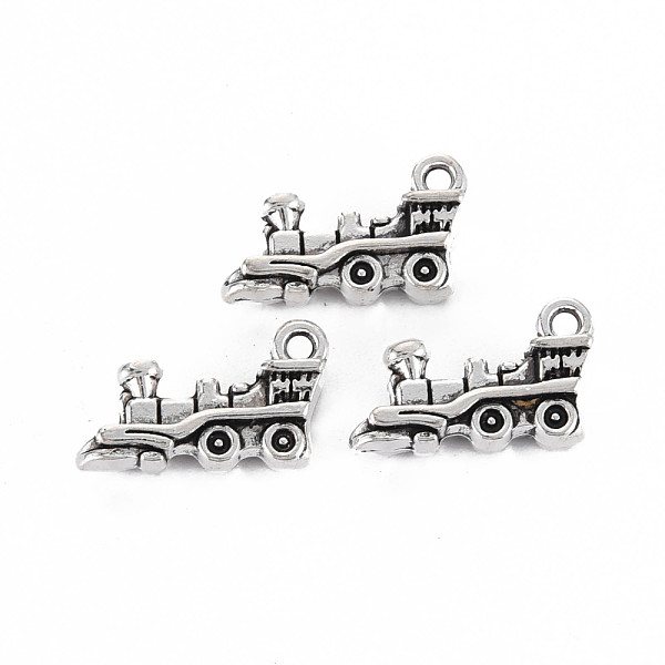 

PandaHall Tibetan Style Alloy Pendants, Cadmium Free & Lead Free, Train, Antique Silver, 17x10x5.5mm, Hole: 1.6mm, about 550pcs/1000g Alloy...
