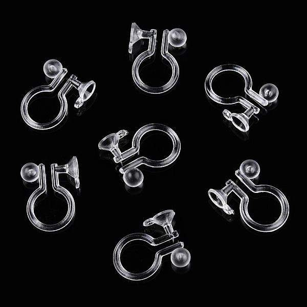 

PandaHall Plastic Clip-on Earring Findings, with Loop, for Non-Pierced Ears, Clear, 11x9x3.5mm, Hole: 0.5mm, Fit For 3mm Rhinestone Plastic...