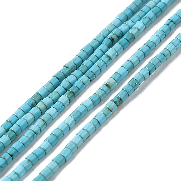 

PandaHall Synthetic Turquoise Beads Strands, Dyed, Column, 2x2mm, Hole: 0.6mm, about 185~188pcs/strand, 15.16~15.35 inch(38.5~39cm)...