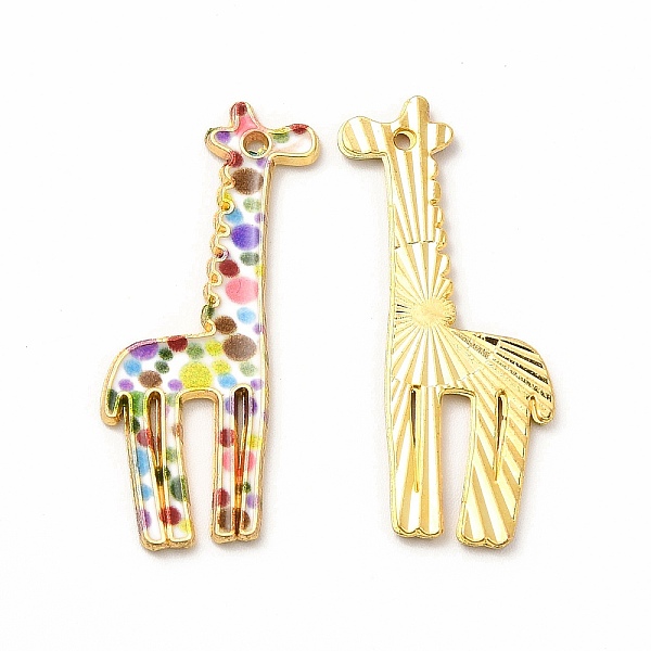 

PandaHall Alloy Pendants, Cadmium Free & Nickel Free & Lead Free, Giraffe, Colorful, 33x17x1.5mm, Hole: 1.2mm Alloy Other Animal