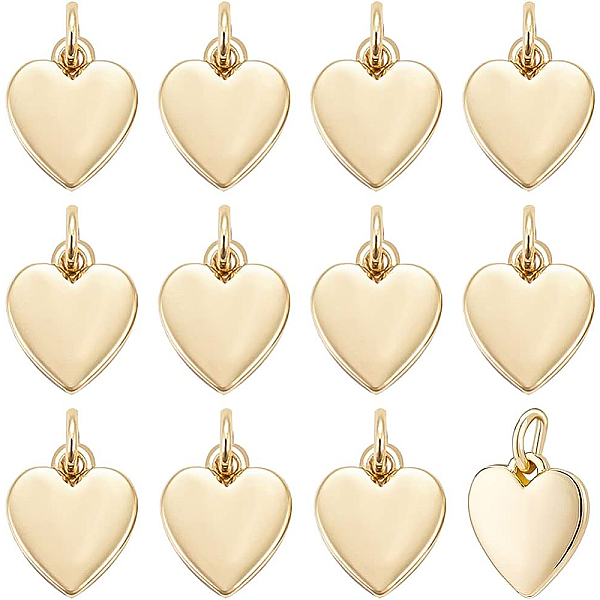 

PandaHall BENECREAT 16 Pcs Brass Heart Pendant 18K Real Gold Plated Pendant with Jump Rings 9.5x8x1mm Shiny Heart Pendant Suitable for...