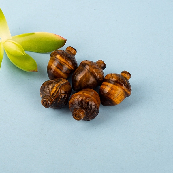 Natural Tiger Eye Carved Healing Pine Cone Figurines