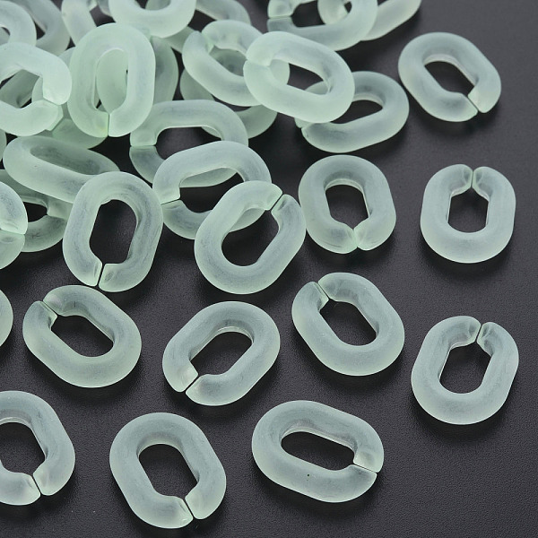 

PandaHall Transparent Acrylic Linking Rings, Quick Link Connectors, Frosted, Oval, Honeydew, 19.5x15x5mm, Inner Diameter: 6x11 mm Acrylic..., Green